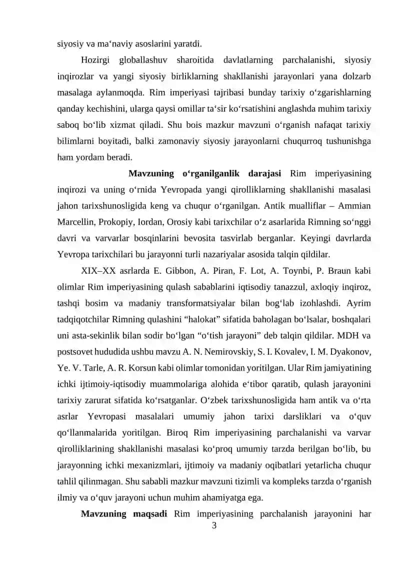 Rim imperiyasining inqirozi va PARCHALANISH JARAYONI 3