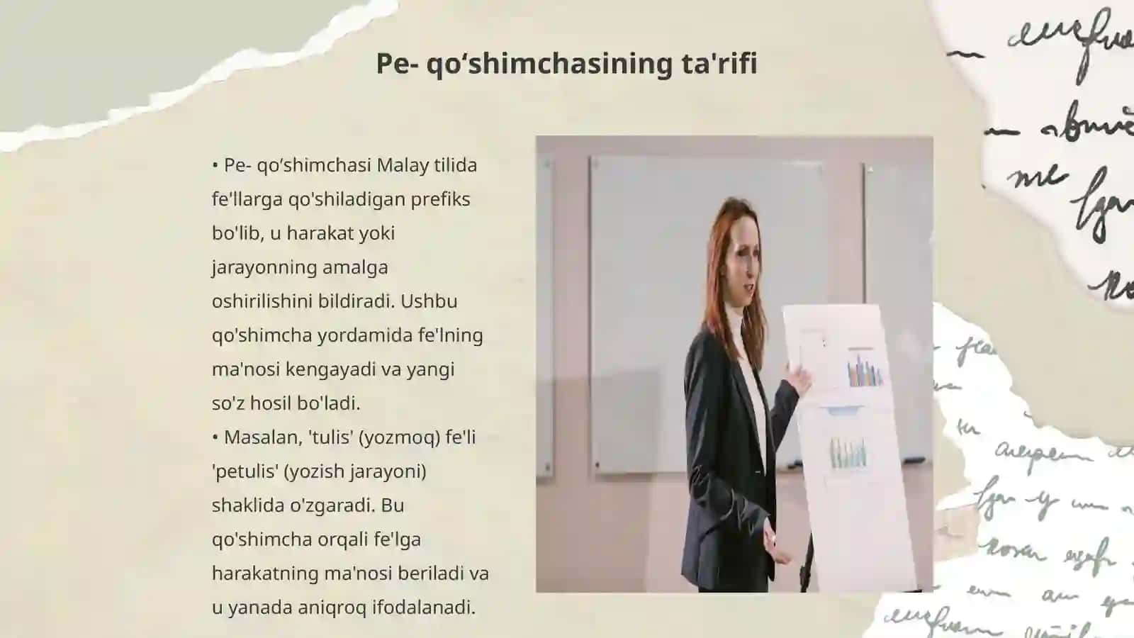 Malay tilida pe- -an qoʻshimchalari 3