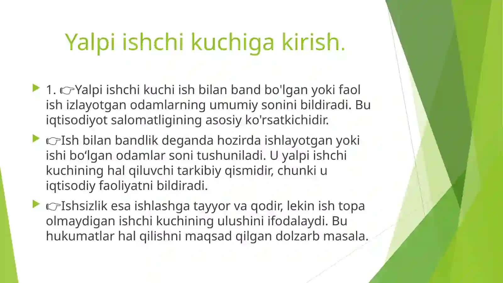 Yalpi ishchi kuchi, bandlik va ishsizlik 3