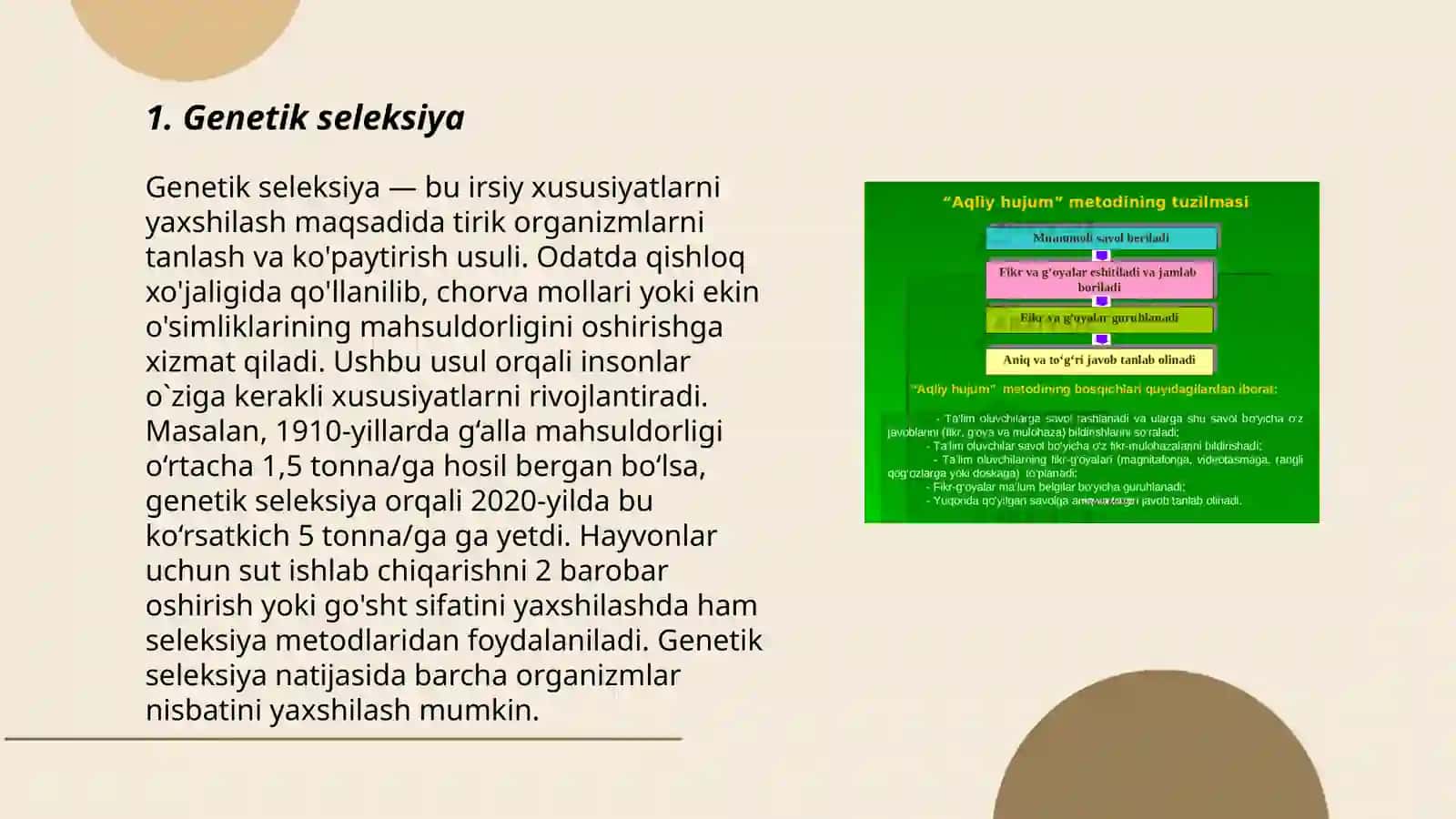 Noananaviy seleksiya uslublari 3