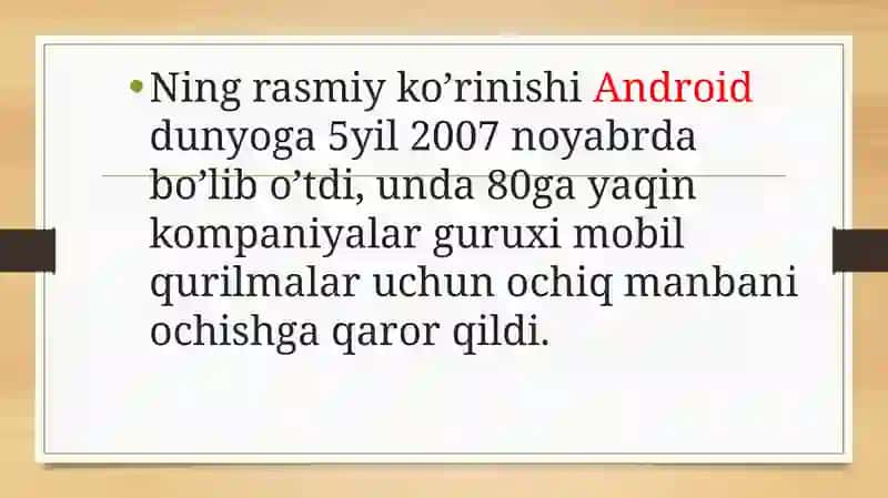 Android mobil operatsion tizimi 3
