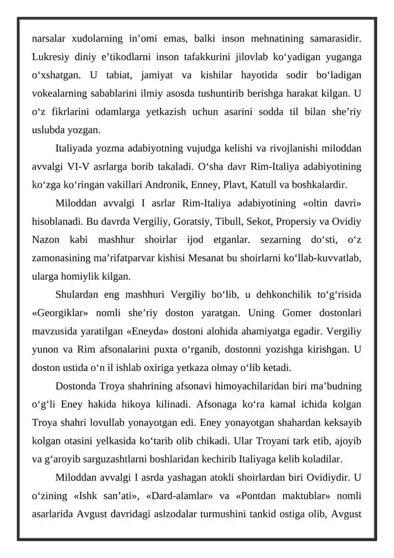 Qadimgi Rim madaniyati referat 3
