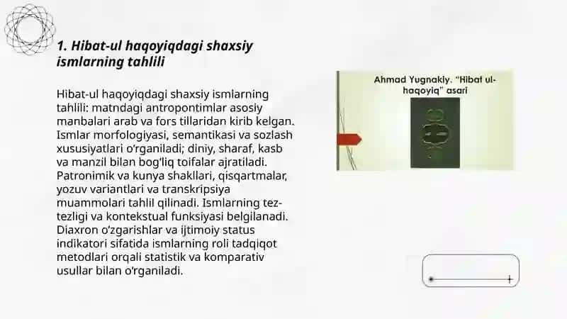 "Hibat-ul haqoyiq"dagi onomastika 3