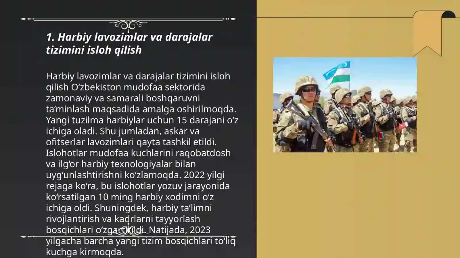 O'zbekiston Qurolli Kuchlarining Islohotlari 3