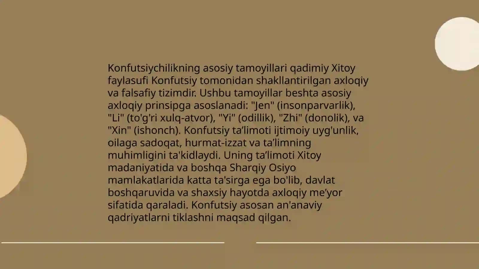 Konfutsiychilikning asosiy tamoyillari 3