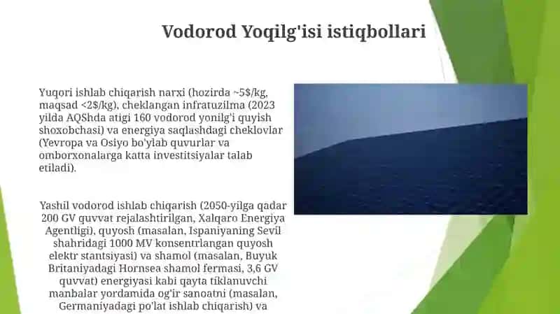 Vodorod Yoqilg'isi istiqbollari 3