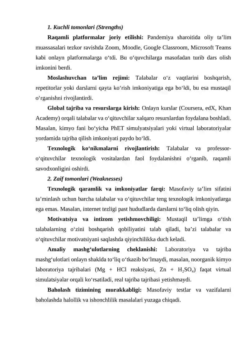 Pandemiyaning oliy ta’lim tizimiga ta’siri tahlili 3