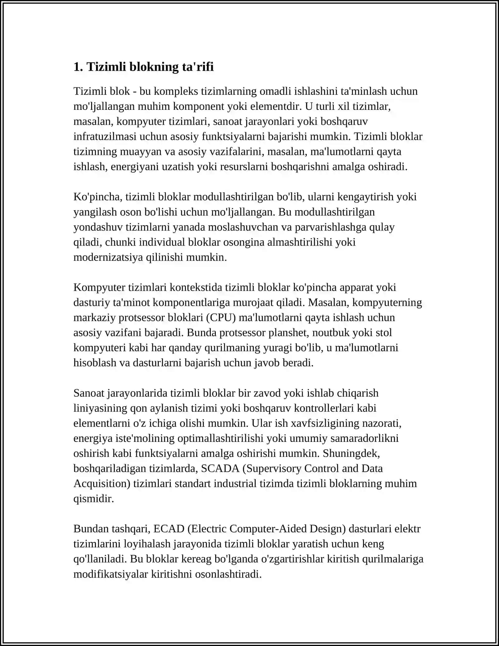 TIZIMLI BLOK VA UNING TARKIBIY ELEMENTLARI 3