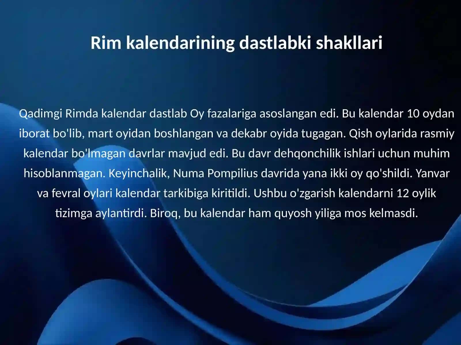 Rim kalendarining kelib chiqish tarixi 3