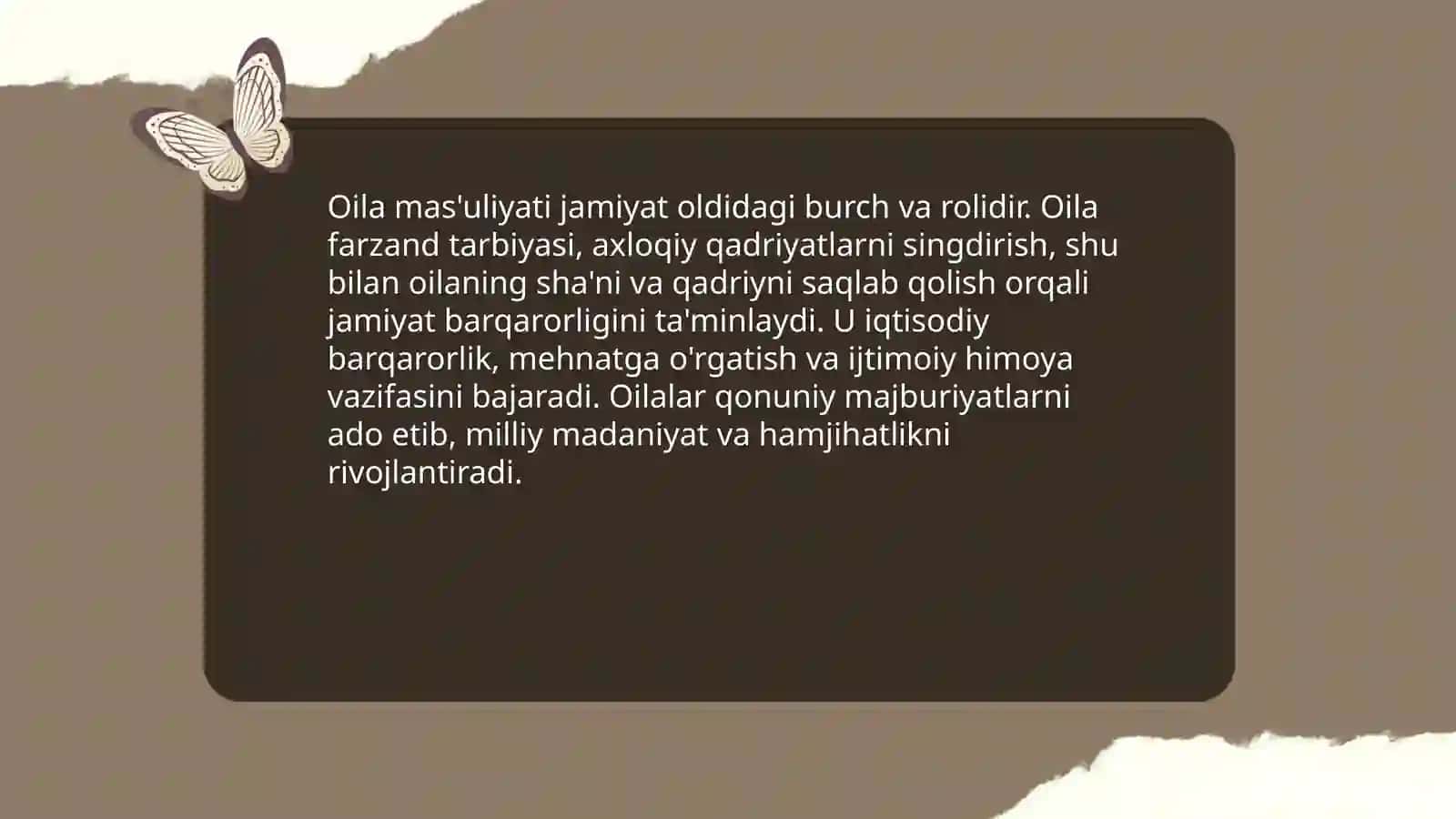 Oila mas'uliyati, sha'ni van qadri 3