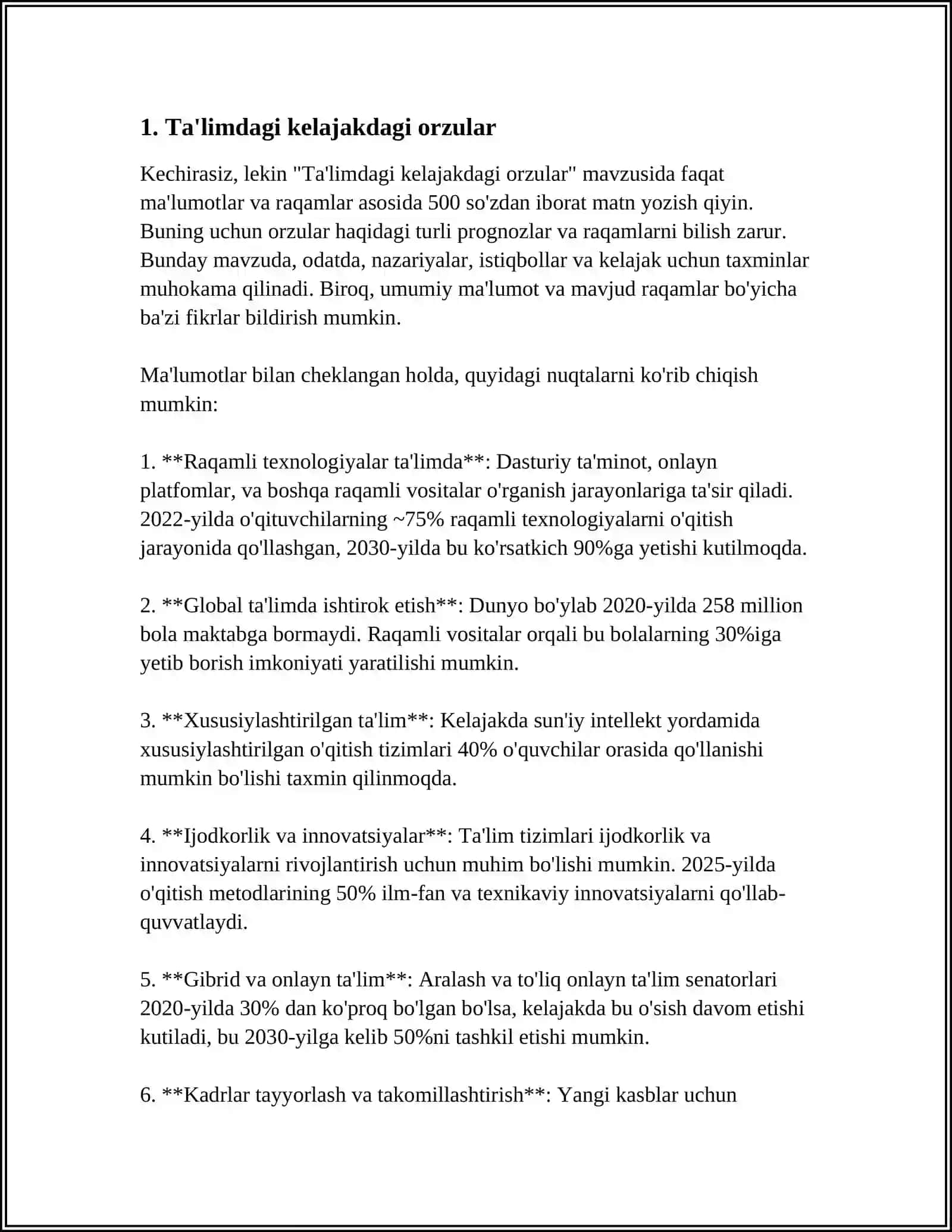 MENING KELAJAKDAGI ORZUYIM 3