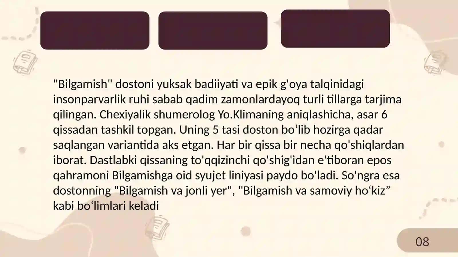 Bilgamish va jahon xalqlari eposi 3