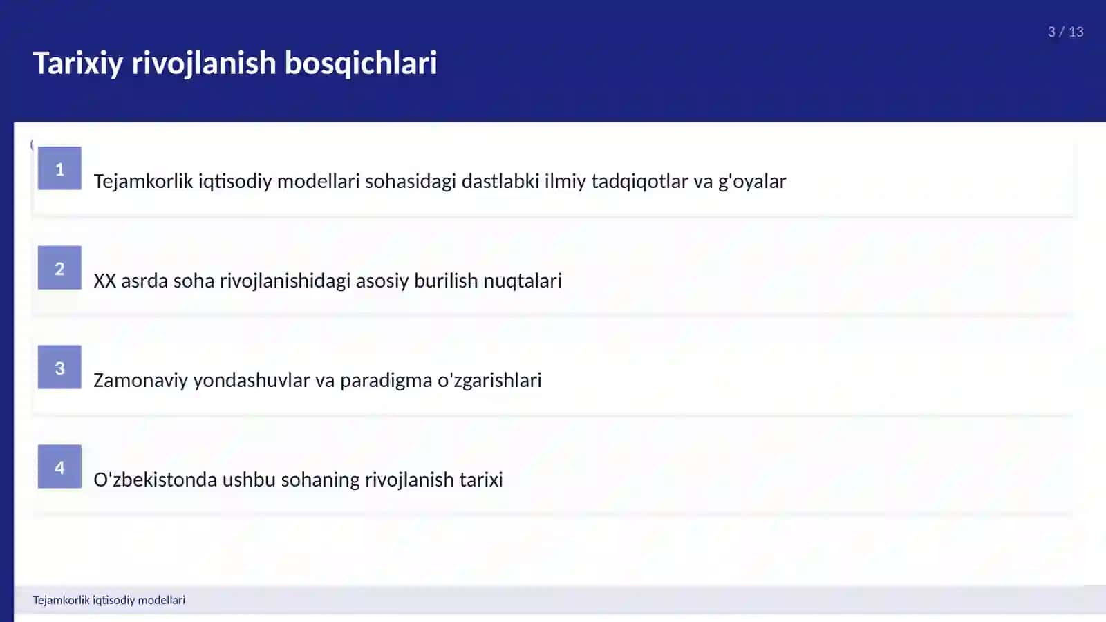 Tejamkorlik iqtisodiy modellari 3