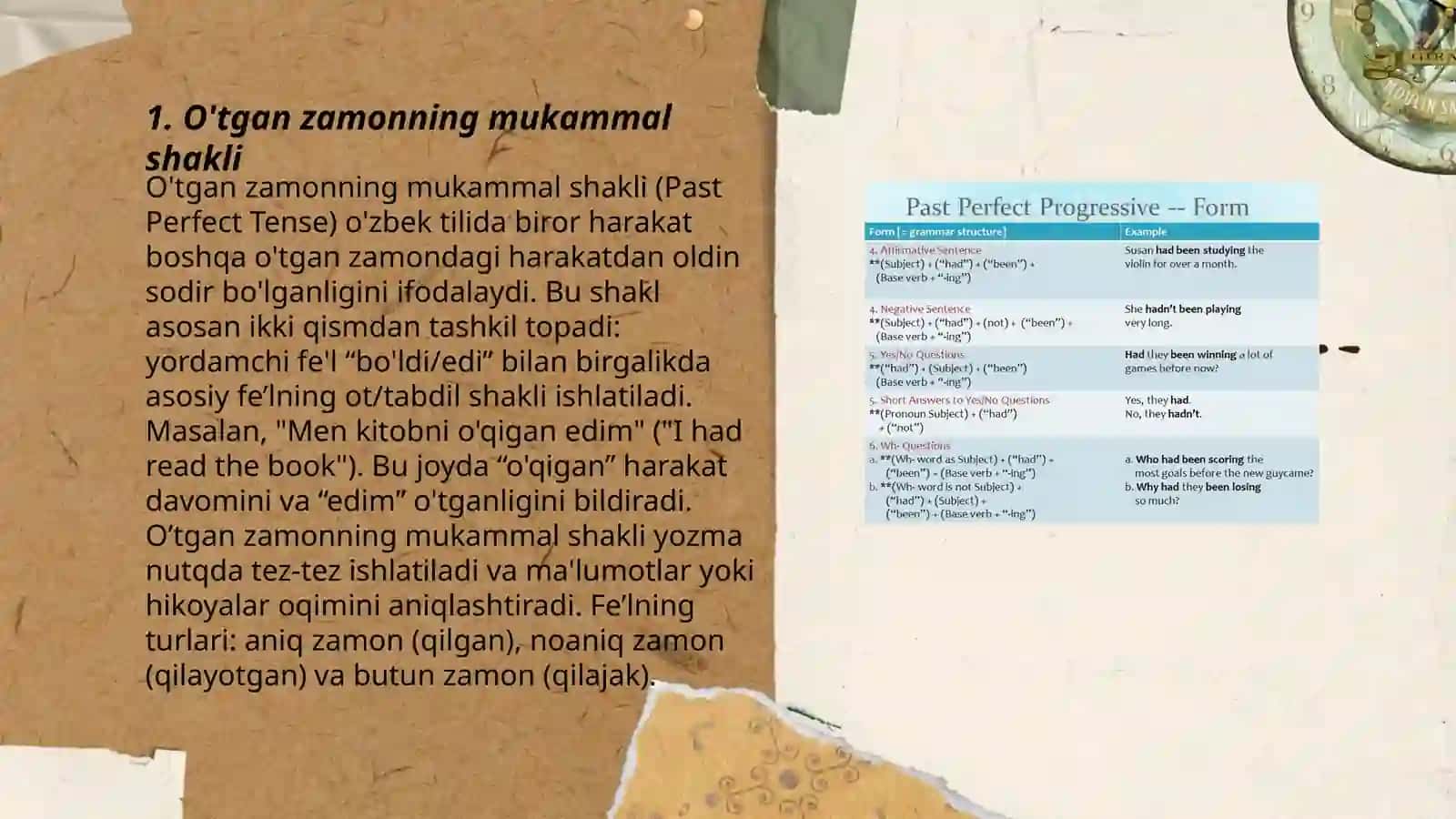 O'tgan zamonning mukammal shakli 3