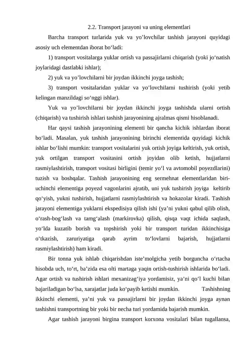 TRANSPORT JARAYONI ASOSLARI 3