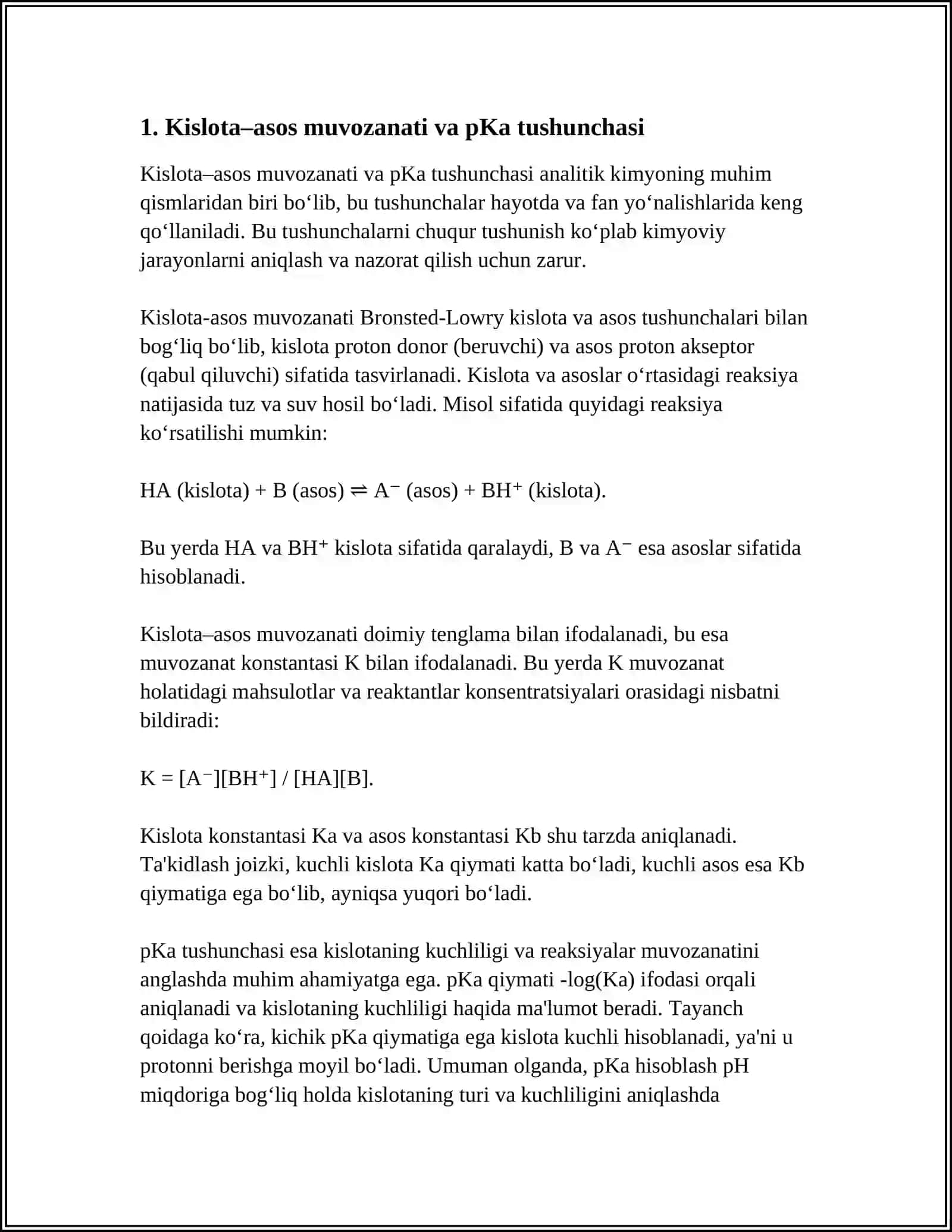 ANALITIK KIMYO FANINING KISLOTA ASOSLI USULLARI 3