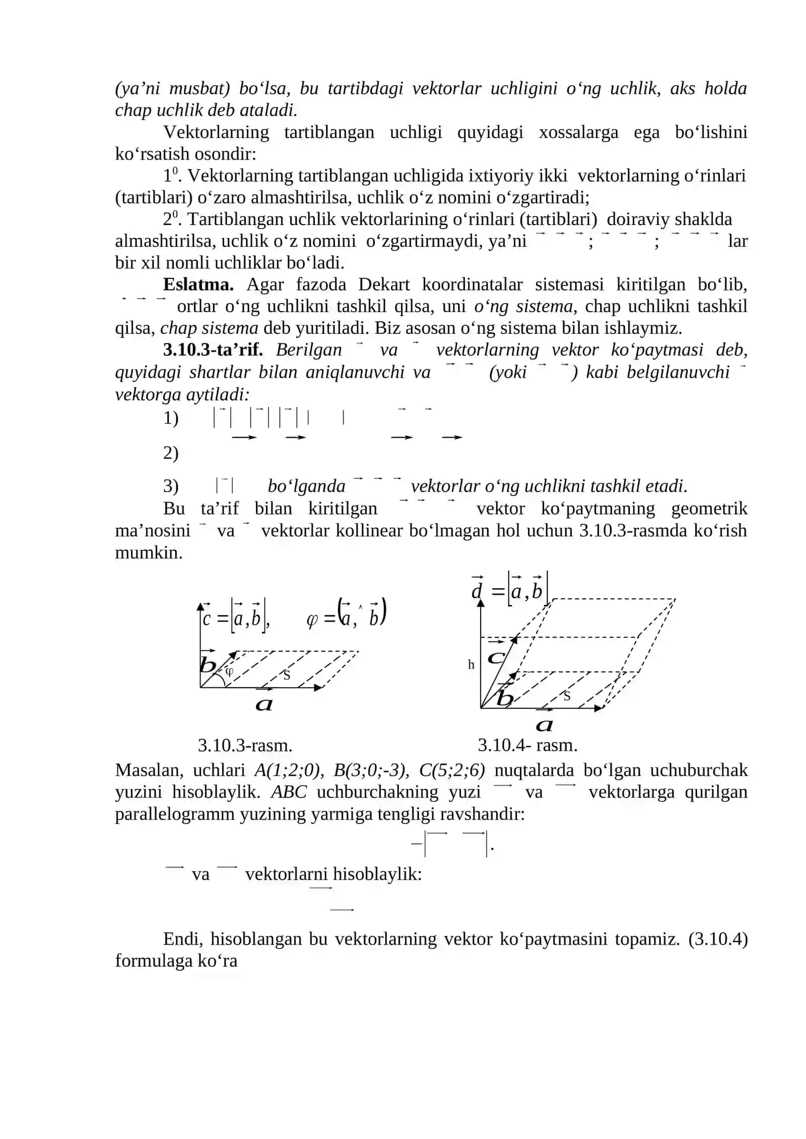 Vektorlar ustida arifmetik amallar 3