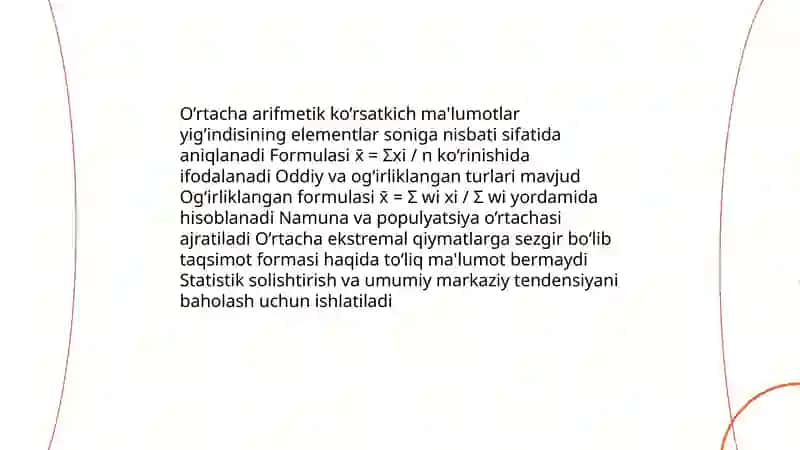Statistik Ko’rsatkichlar 3