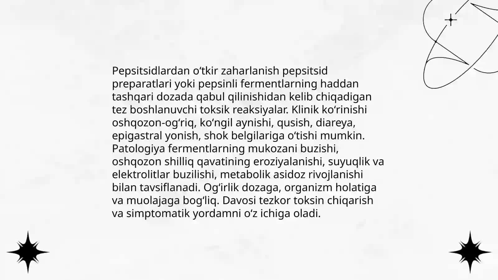 Pepsitsidlardan oʻtkir zaharlanishda shoshilinch yordam koʻrsatish 3