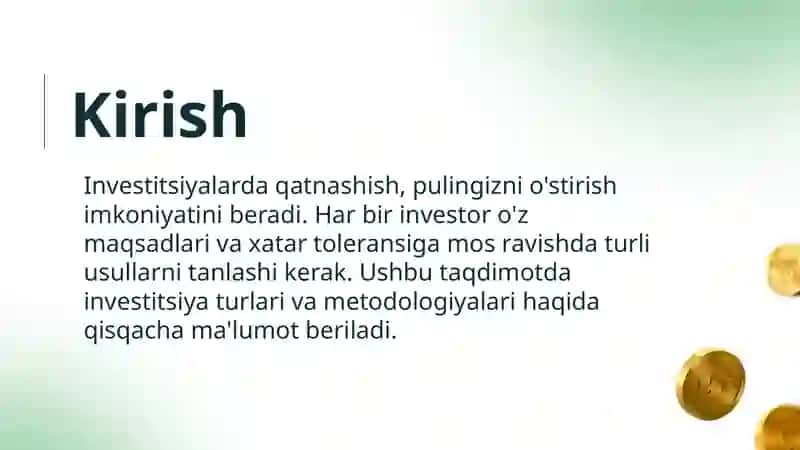 Investitsiyalarda qatnashish usullari 3