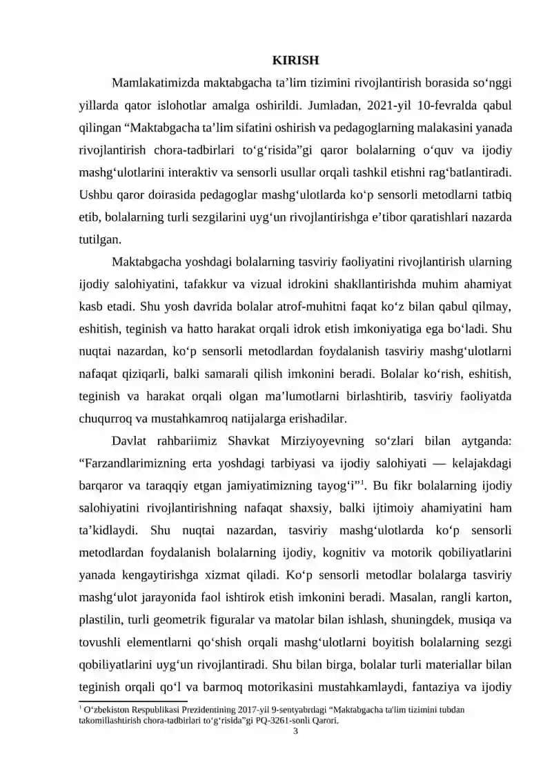 TASVIRIY FAOLIYAT MASHG’ULOTLARIDA KO’P SENSORLI METODLARDAN FOYDALANISH 3