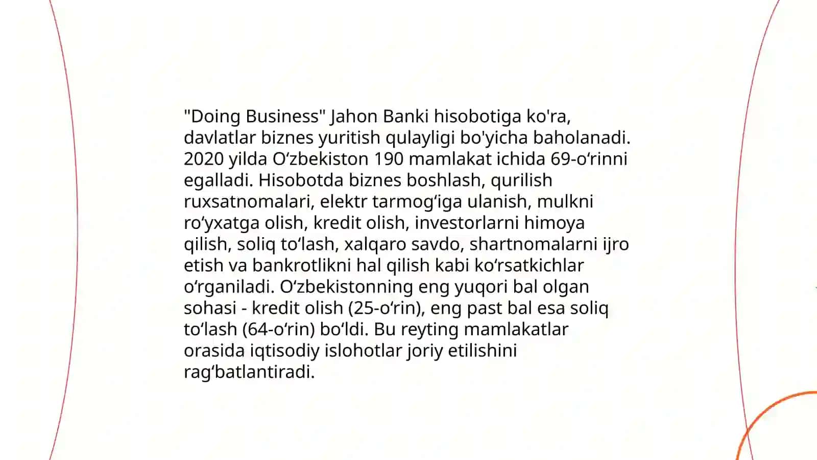 Jahon Bankining "Doing Business" reytingi 3