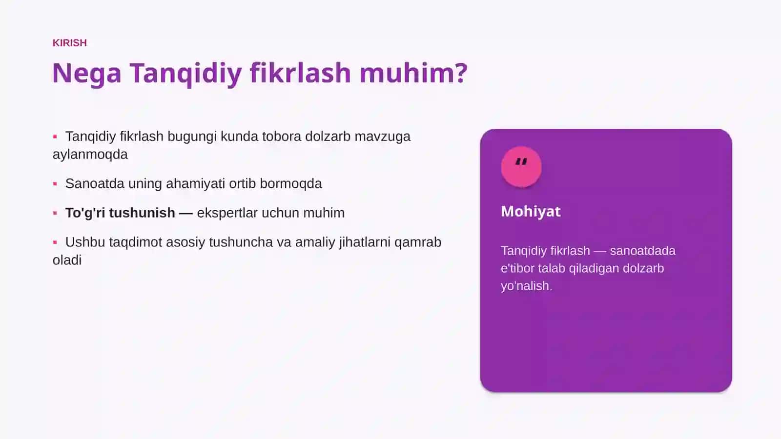 Tanqidiy fikrlash Asoslari va tushunchasi 3