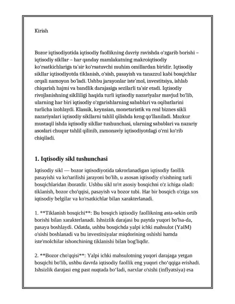 IQTISODIY RIVOJLANISHNING SIKLLILIGI VA IQTISODIY SIKL NAZARIYALARI 3