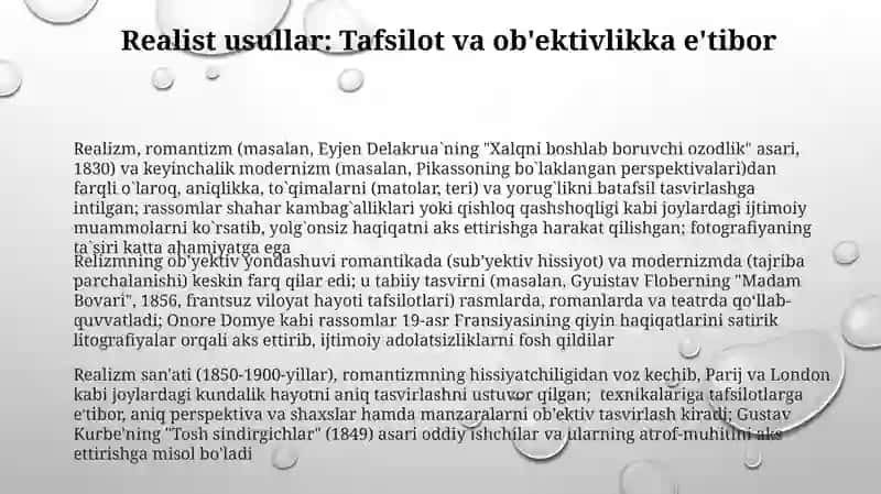 Metod va oqimlar ( Romantizm.Modernizm.Realizm) 3