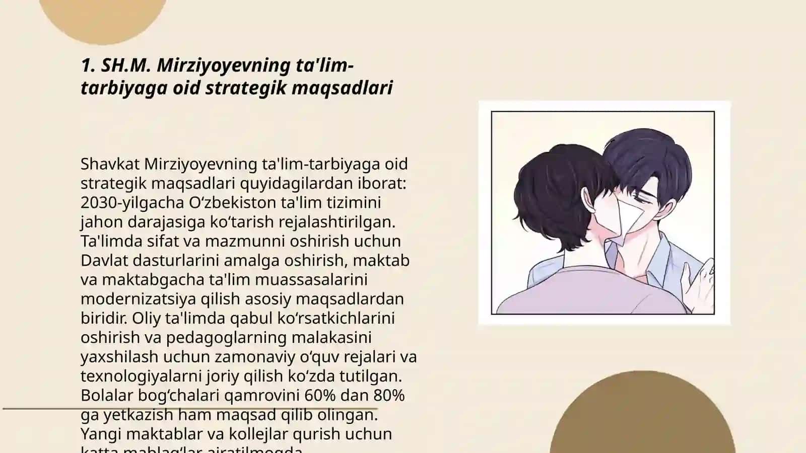 SH.M.Mirziyoyovning ta'lim-tarbiyaga oid fikirlari 3