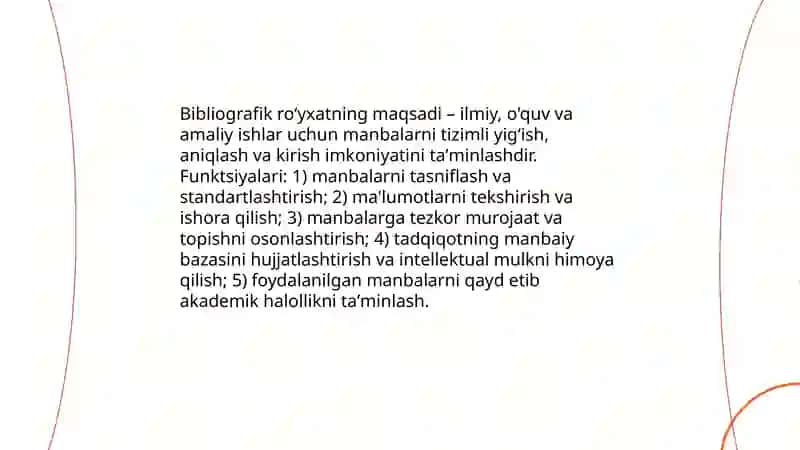 Bibliografik roʻyxatni tuzish qoidalari 3