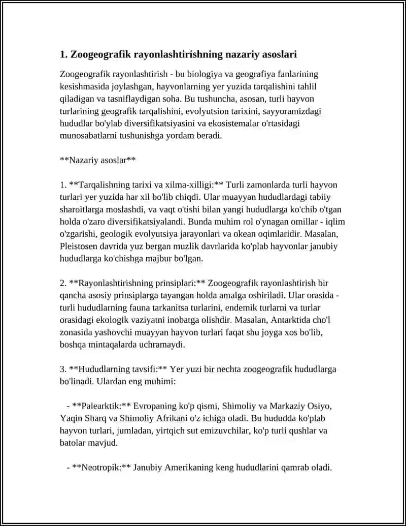 ZOOGEOGRAFIK RAYONLASHTIRISH 3
