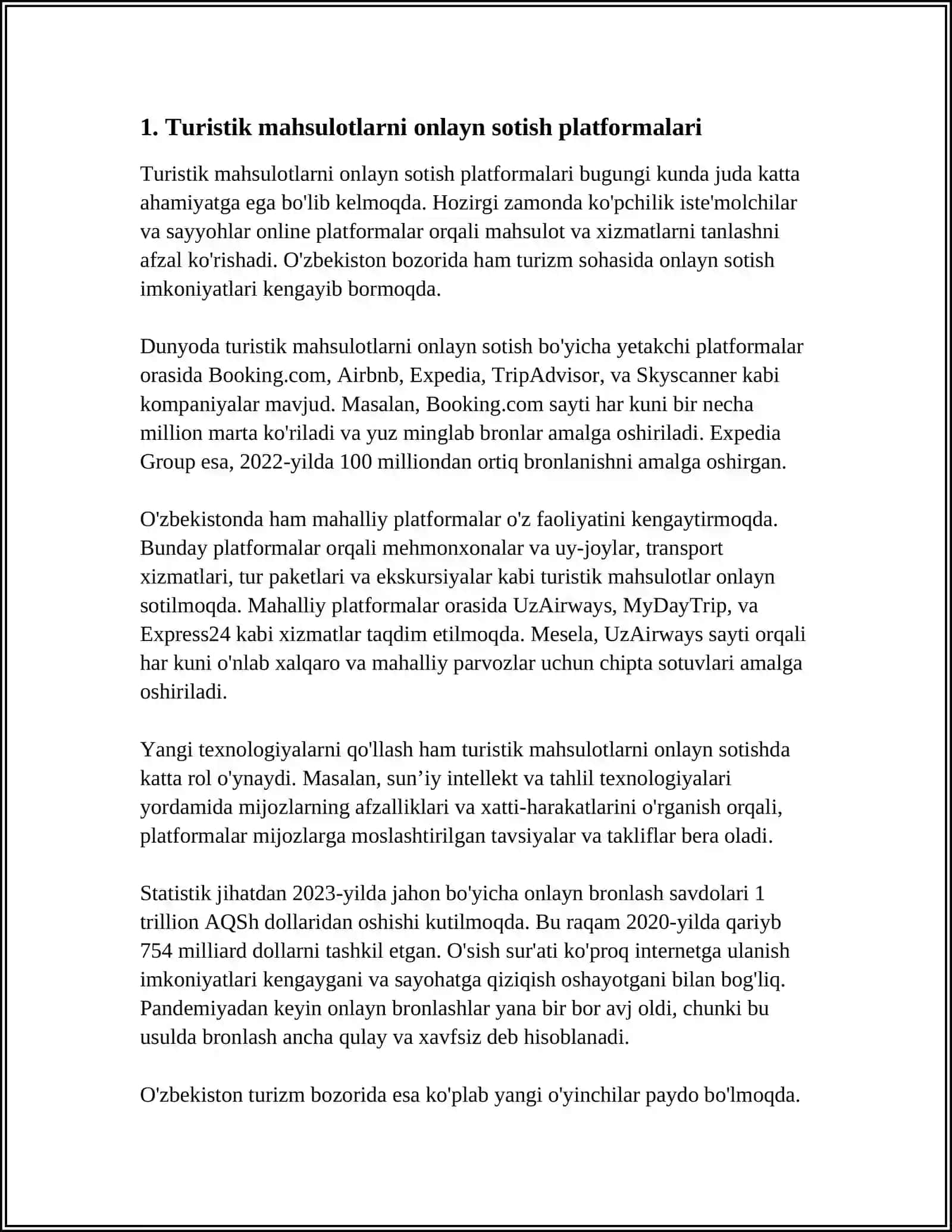 TURISTIK MAHSULOTLARINI SOTISH 3
