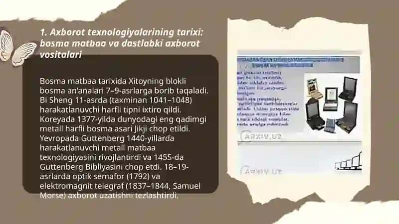 Axborot texnologiyalarining rivojlanish tarixi 3