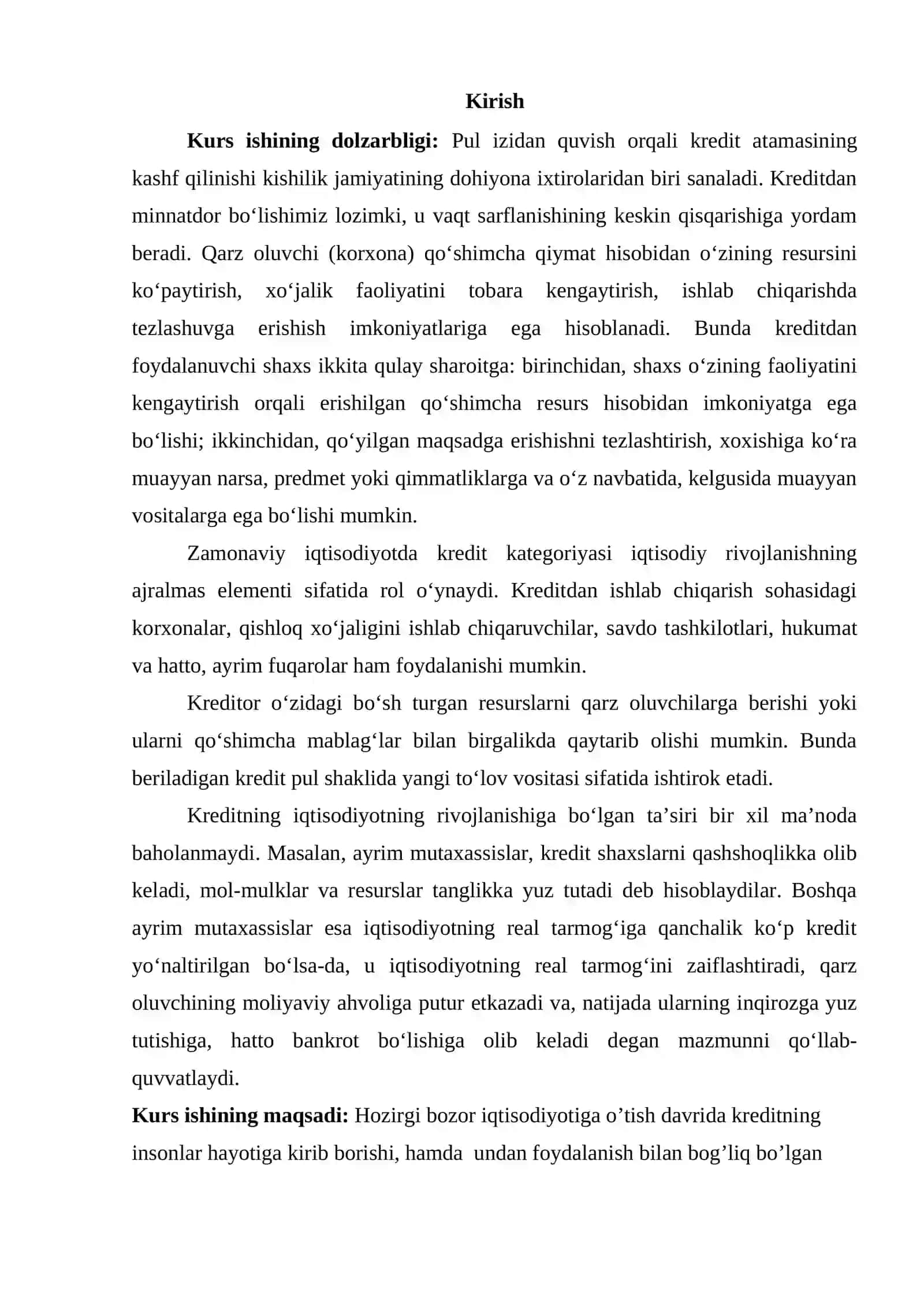 Kreditning zarurligi,turlari va shakllari 3