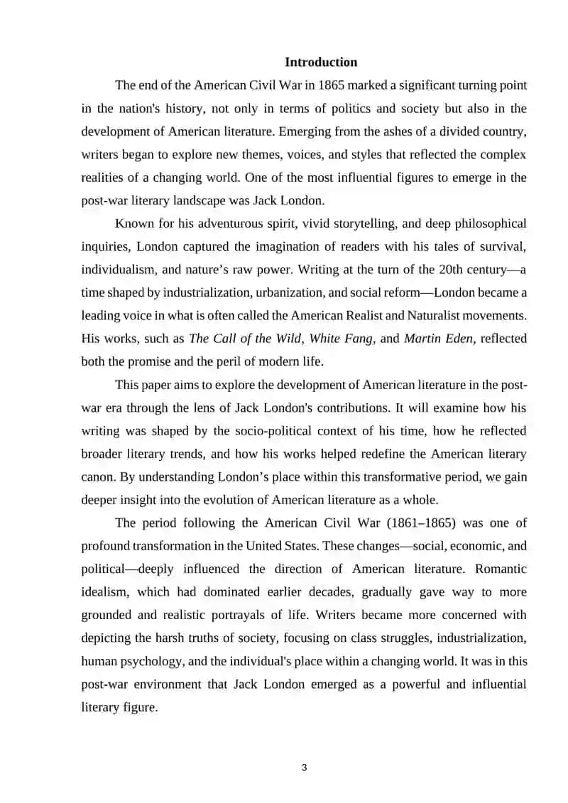 The Development of American Literature After the War Jack London 3
