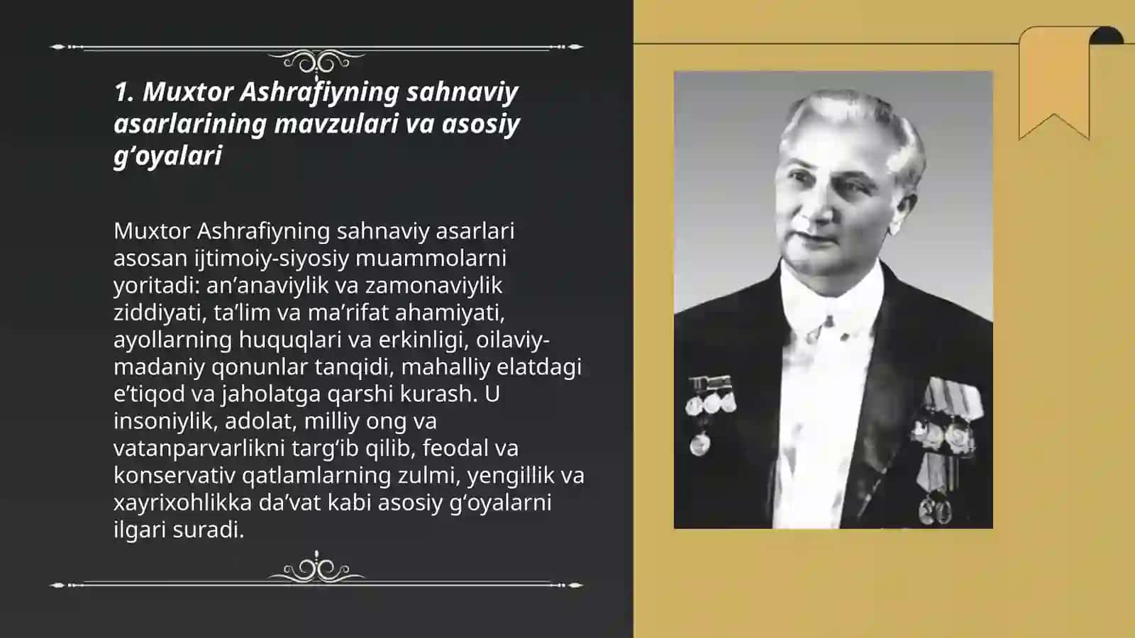 Muxtor Ashrafiyning sahnaviy asarlari 3