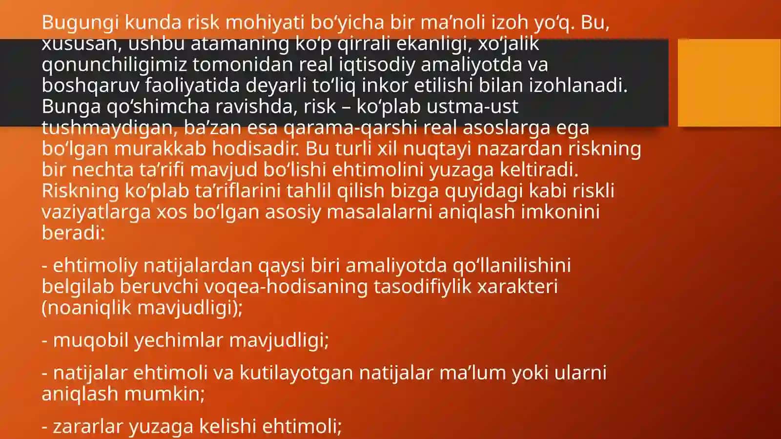 Risk va qaytimning mohiyati 3