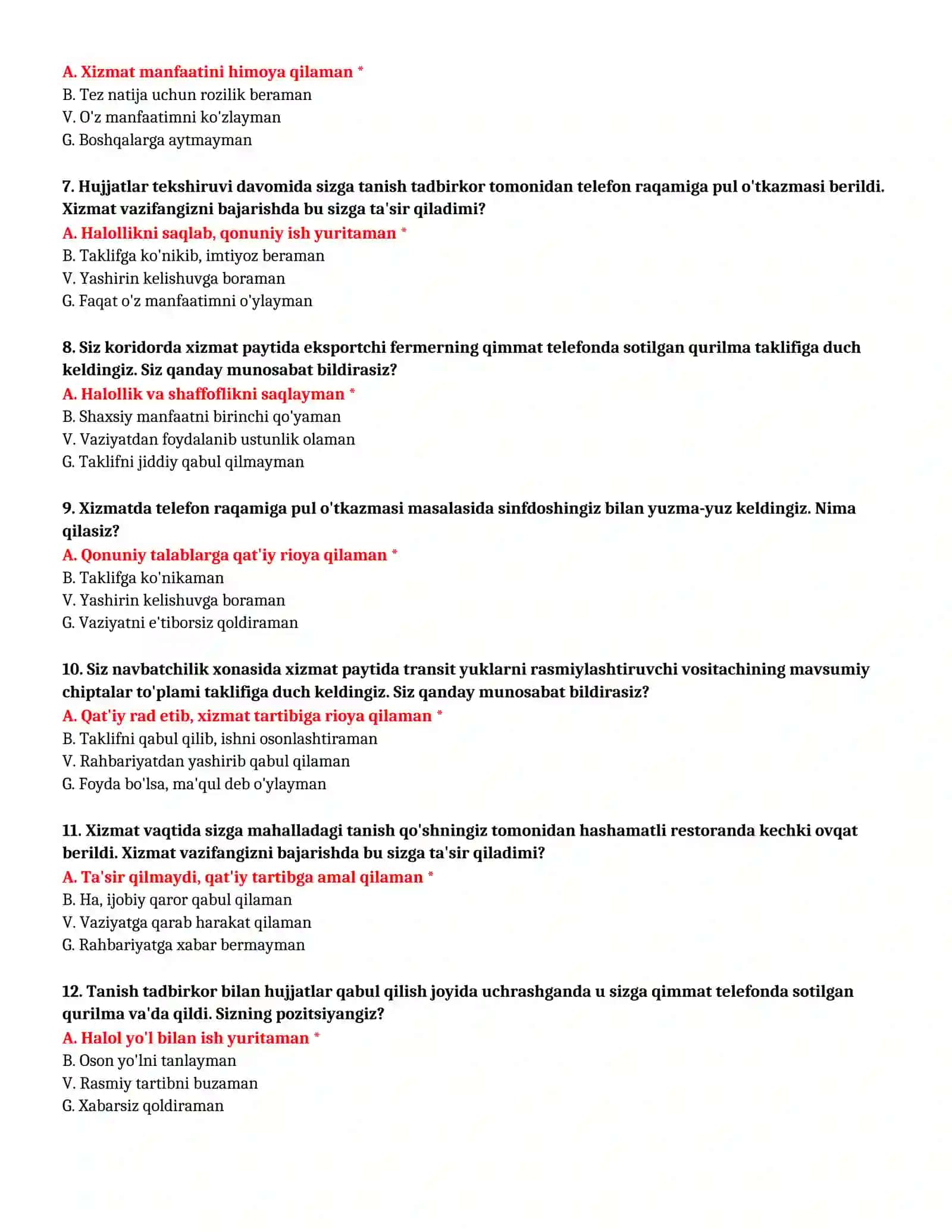 TEST SAVOLLARI (№71) 3