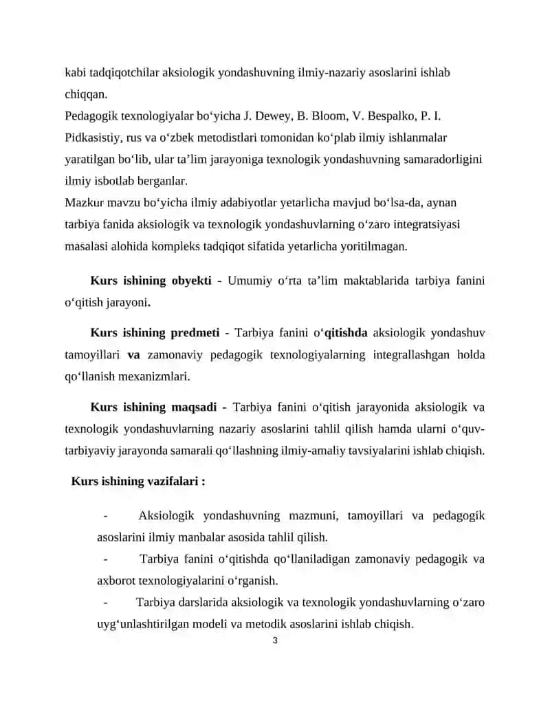 TARBIYA FANINI O‘QITISH JARAYONIGA AKSIOLOGIK VA TEXNOLOGIK YONDOSHUVLAR 3