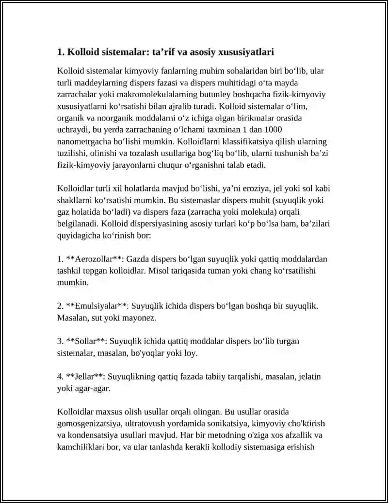 Kolloid Sistemalarining Klassifikatsiyasi 3