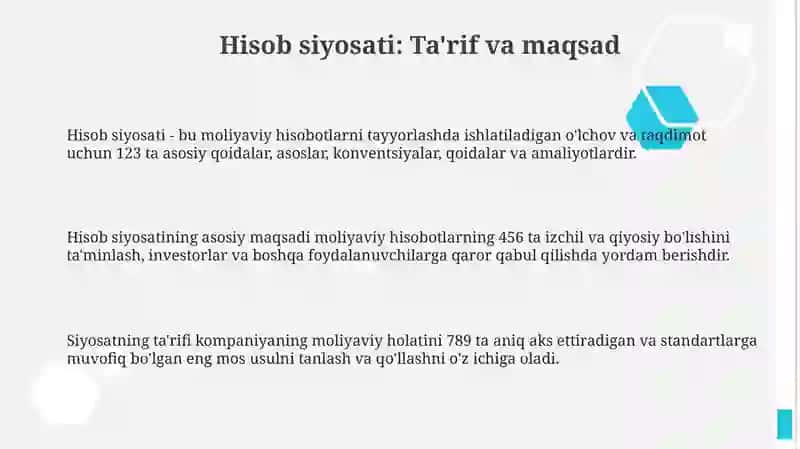 Hisob siyosati 3