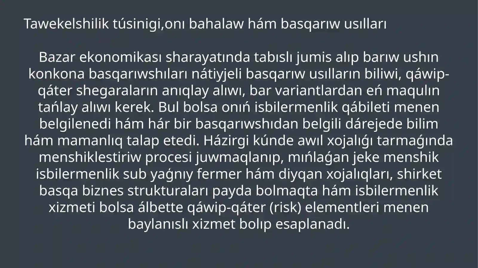 Chorvachilikda menejment va ishlab chiqarishni tashkil etish 3