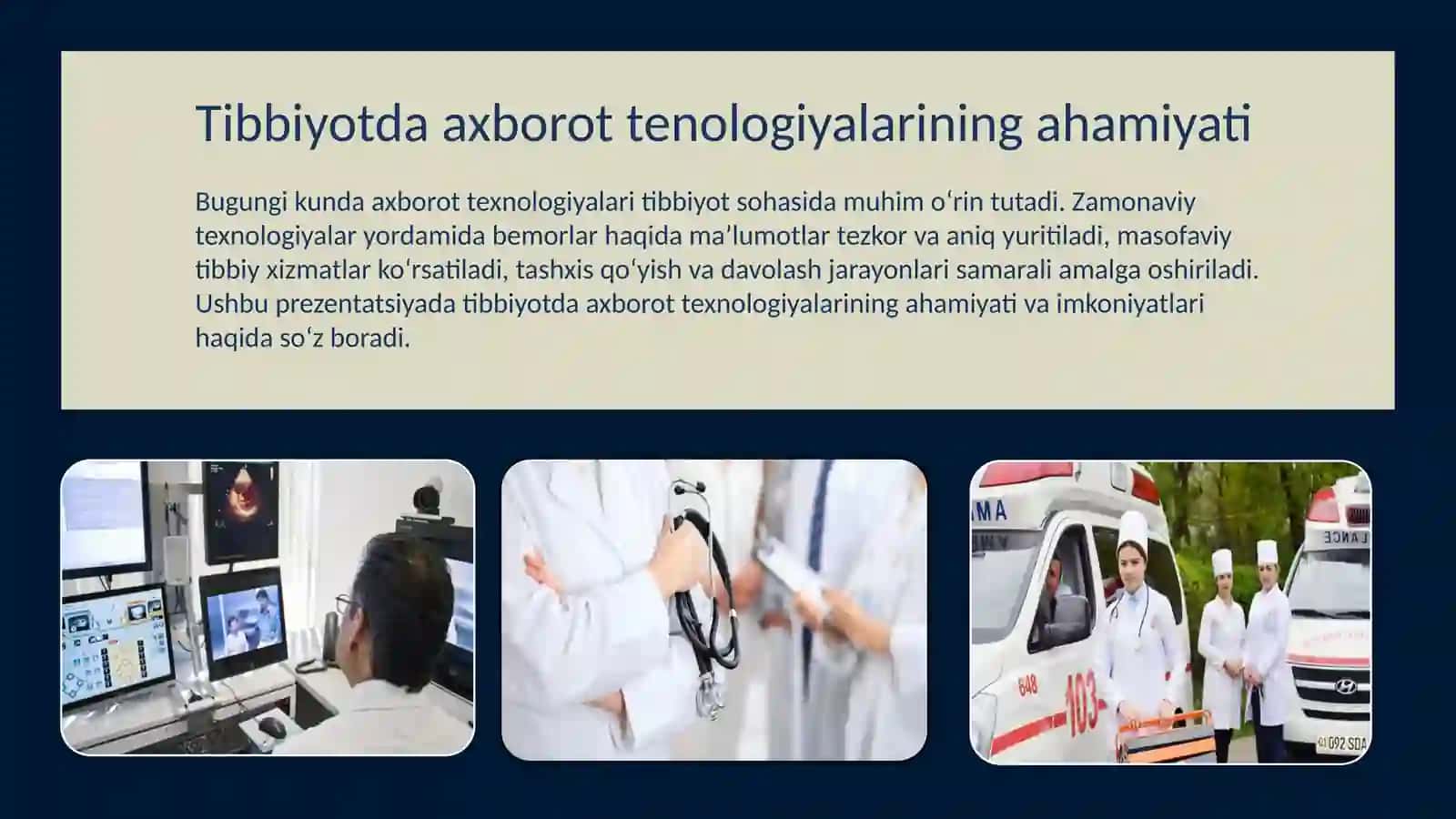 Tibbiyotda axborot texnologiyalari 3