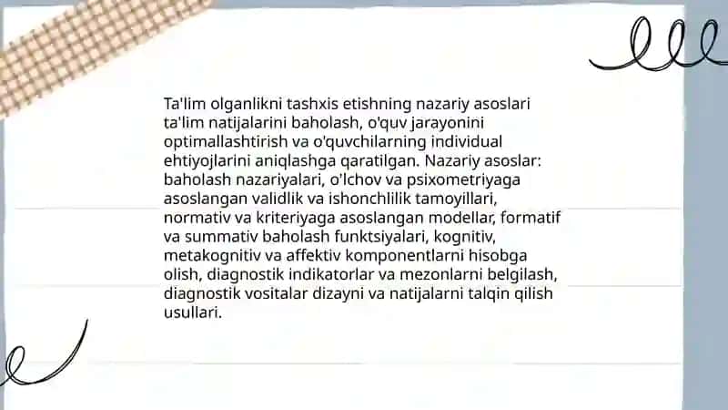 Ta'lim olganlikni tashxis etish 3