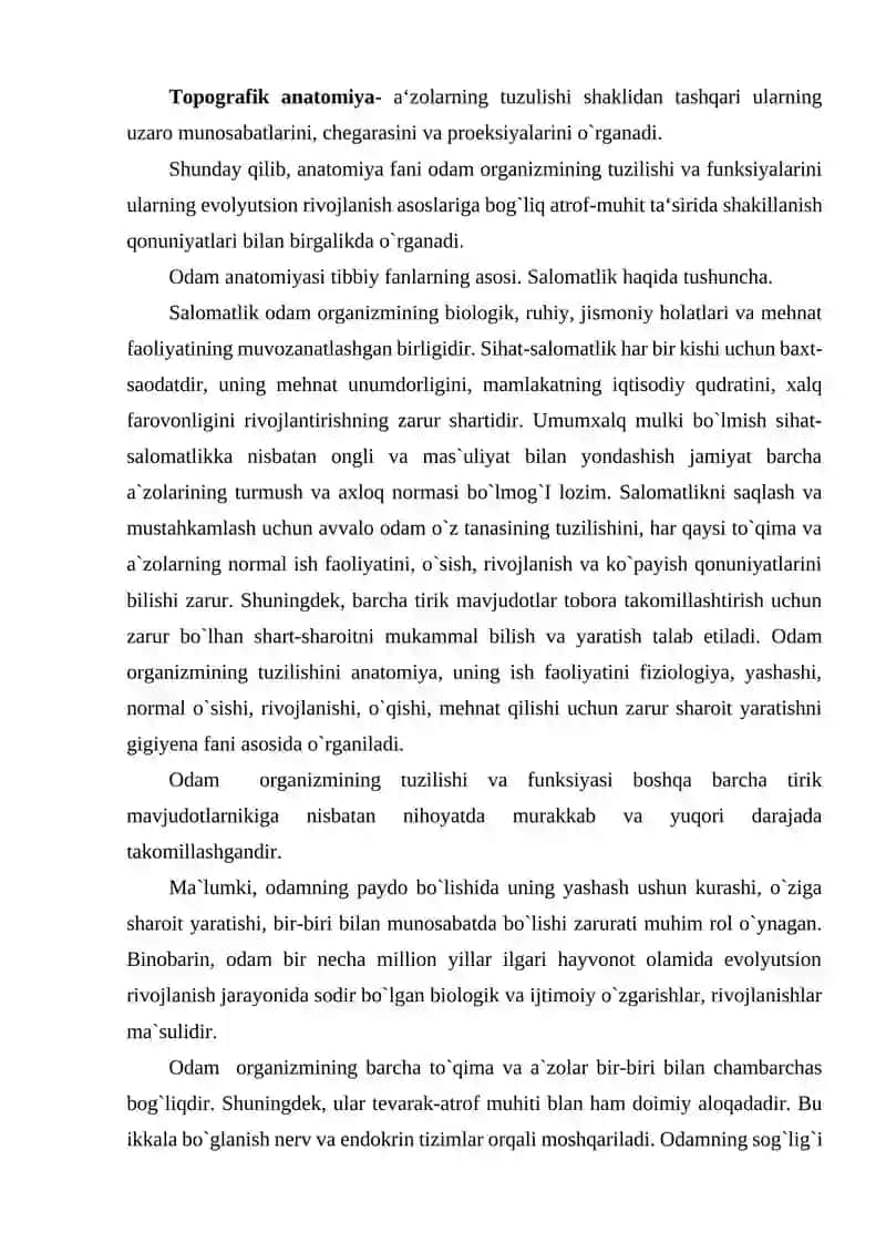 Odam anatomiyasi va antropologiyasi fani 3