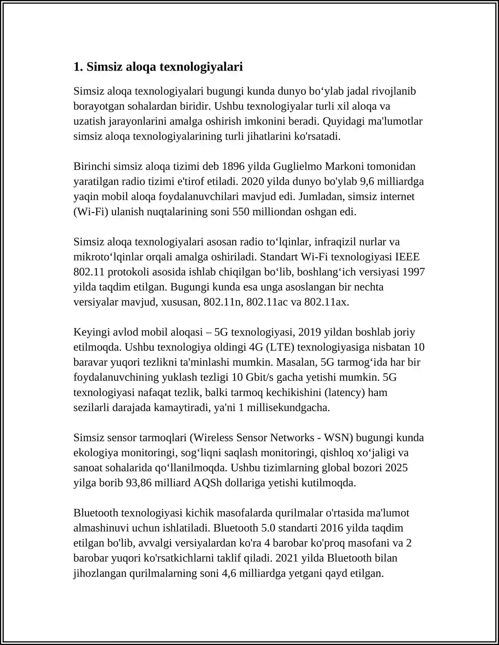 SIMSIZ AXBOROTNI UZATISH MUHITLARI 3