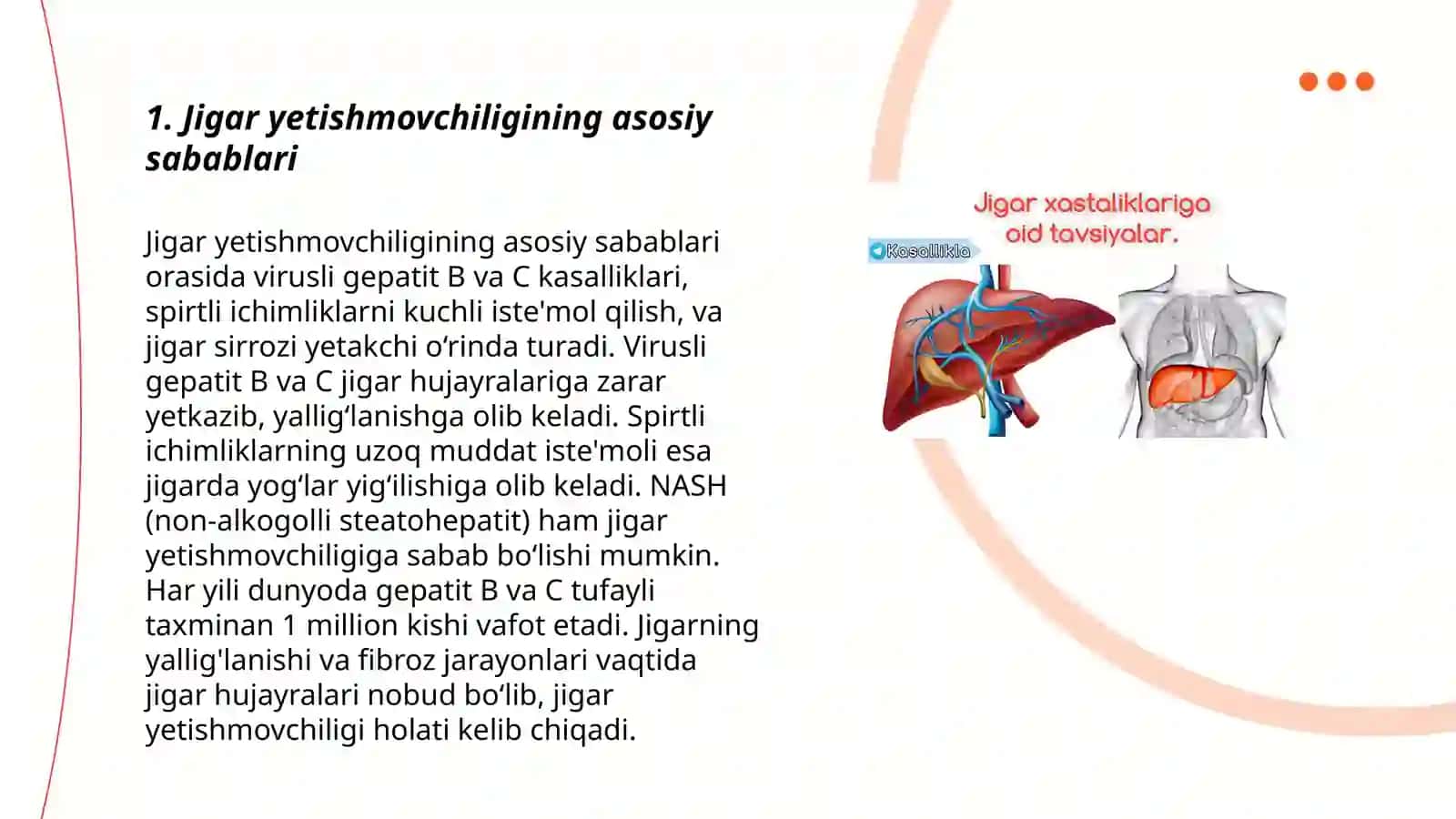 Jigar patfizologiyasi. jigar yetishmovchiligi patfizologiyasi 3