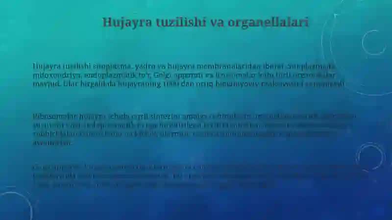 Hujayra tuzilishi va funksiyalari 3