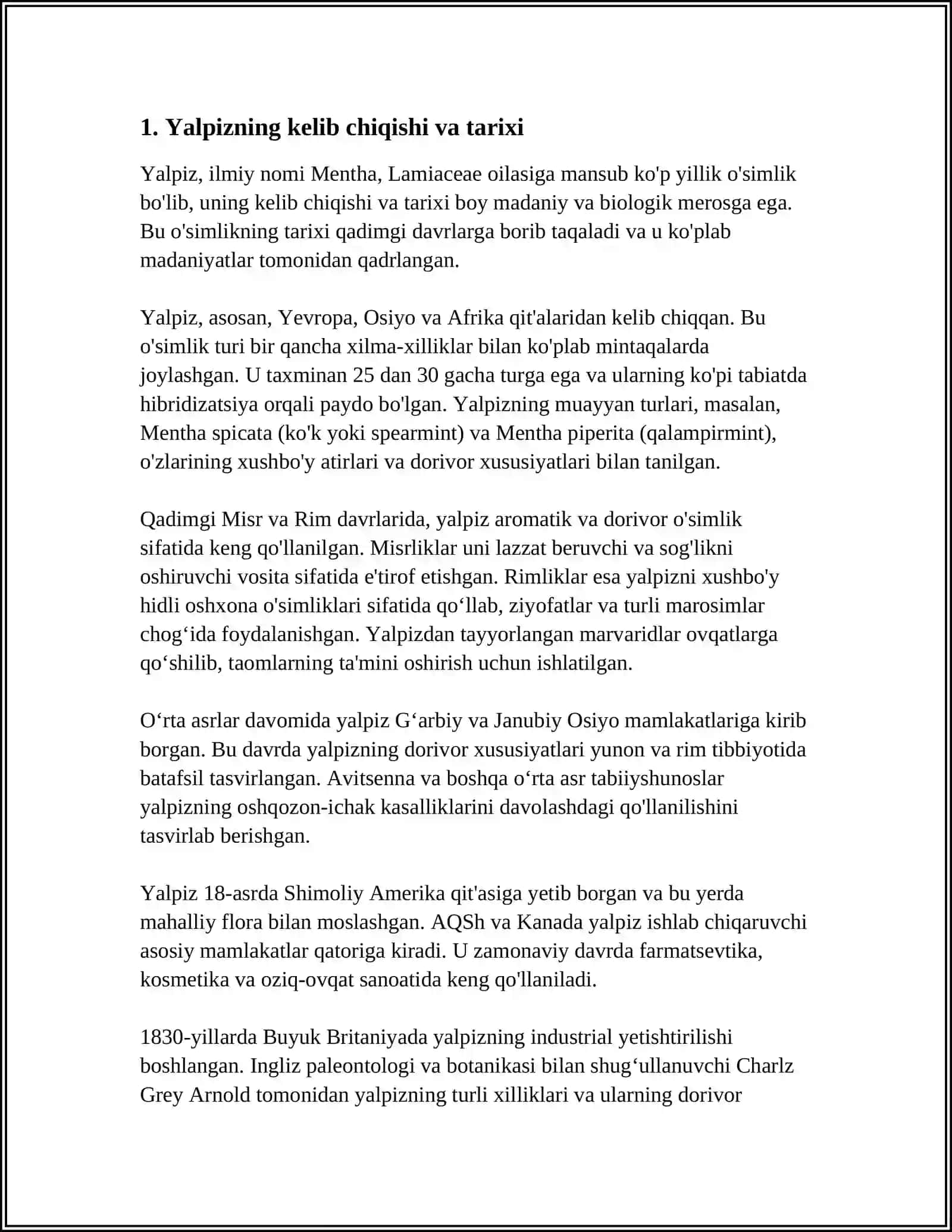 YALPIZ O'SIMLIGI HAQIDA MA'LUMOT 3